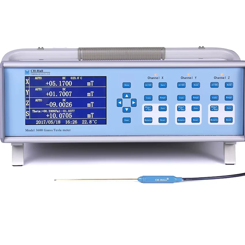 CH-3600 Gaussian Meter SVGA 6bit Display Three Channel Gaussian Meter