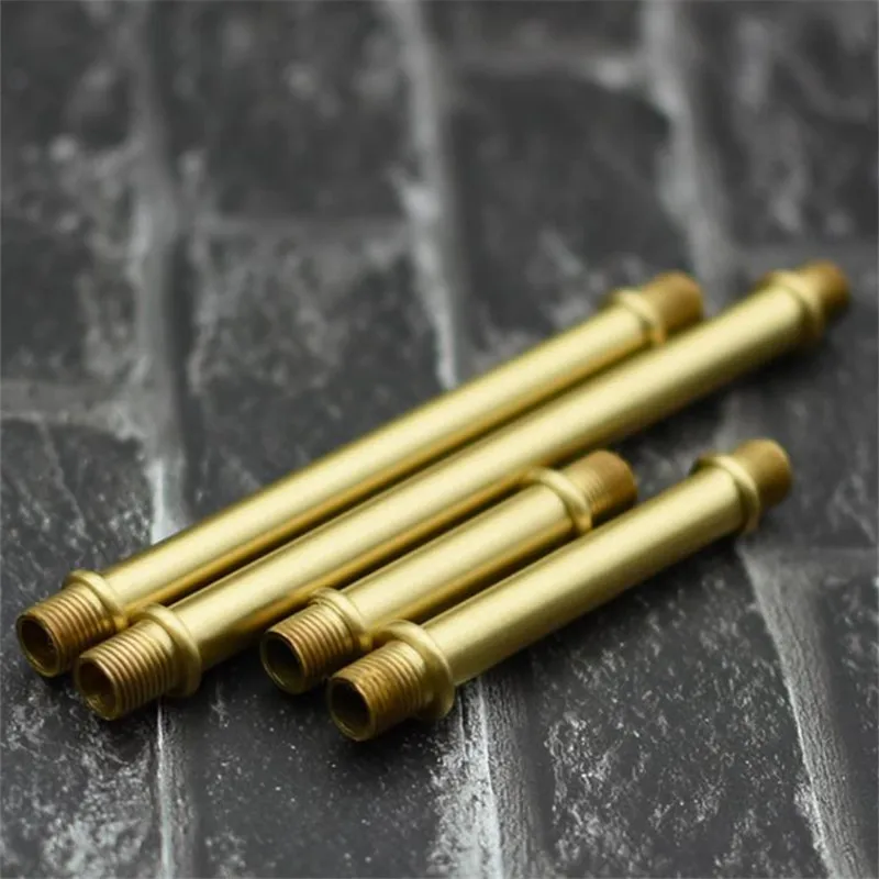 2 pieces Full brass dental tube Brass M10 Straight Both sides Screw tubes table lamp pendant connecting tube Lighting decoration