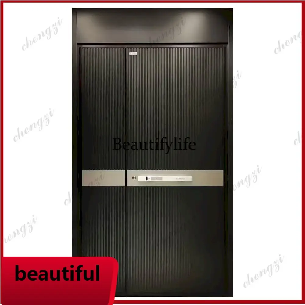 F181 Customization Prima Main Entry Door High Security Stainless Steel Front Door With Strong Lock System Windproof For Home