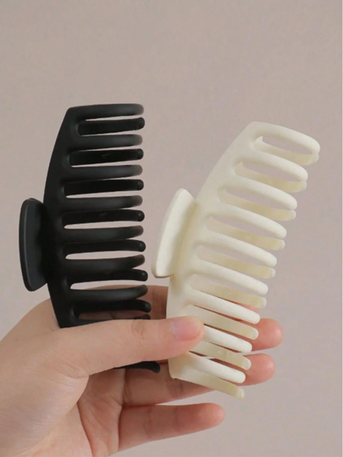 1 clip simple de hueso de dragón grande blanco y negro, parte posterior de la cabeza, cabello enrollado, pinza para el cabello de playa, garra para el cabello