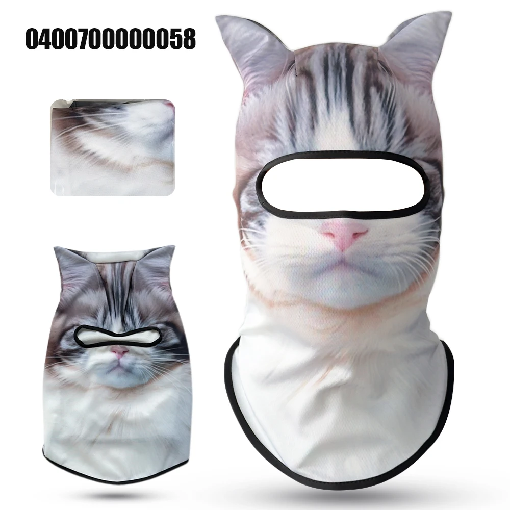 

3D Animal Face Mask Motorcycle Riding Gear Sun Protection Neck Gaiter Dog Cat Ear Windproof
