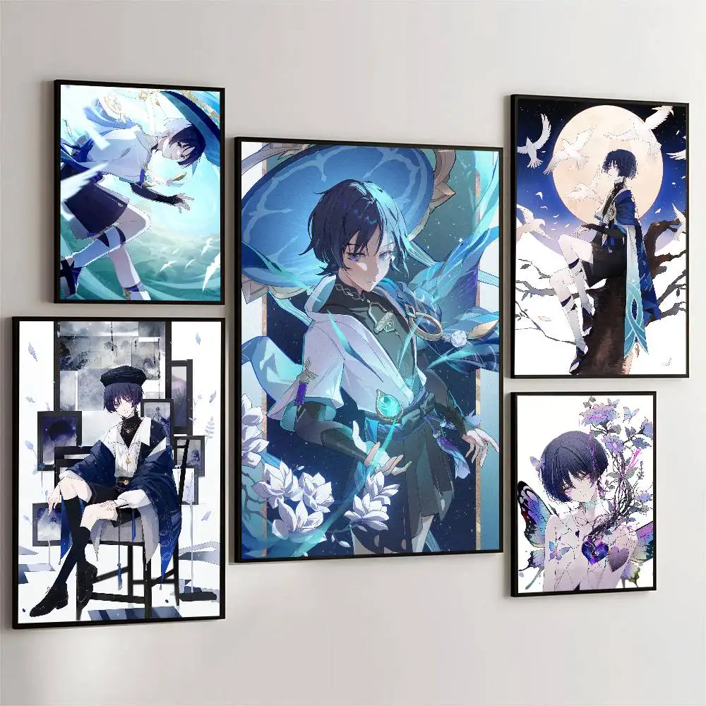 Scaramouche Genshin Impact Poster Wall Art For Study Living Room Decor Unique Home Decoration Picture