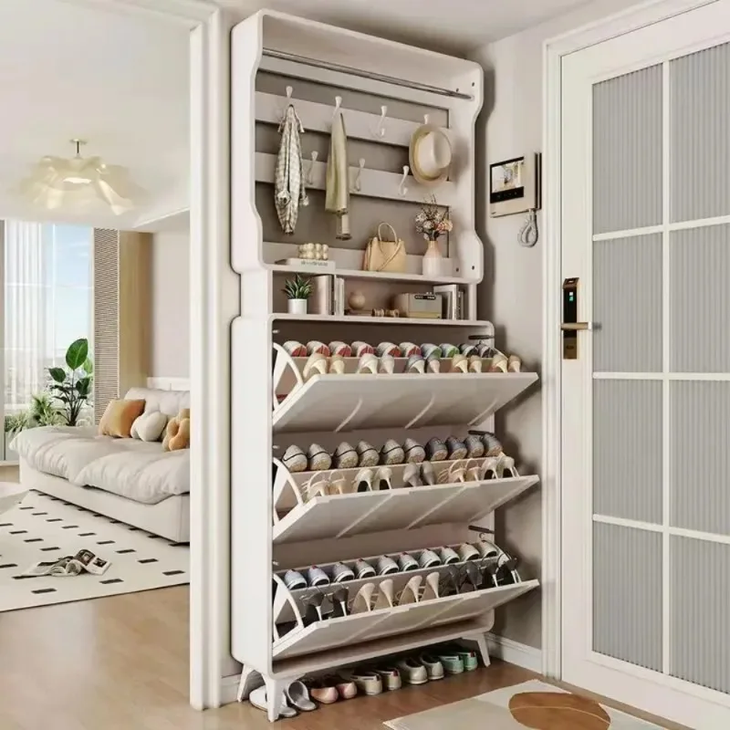 

Office Furniture Entryway Home Apartment Shoe Storage Steel Cabinet Drawers Metal Slim Shoe Cabinet