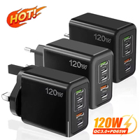 120W Super Quick Charger 5-port Ultra High Speed Charging QC 3.0 Wall Phone Adapter For iPhone Huawei Xiaomi Device