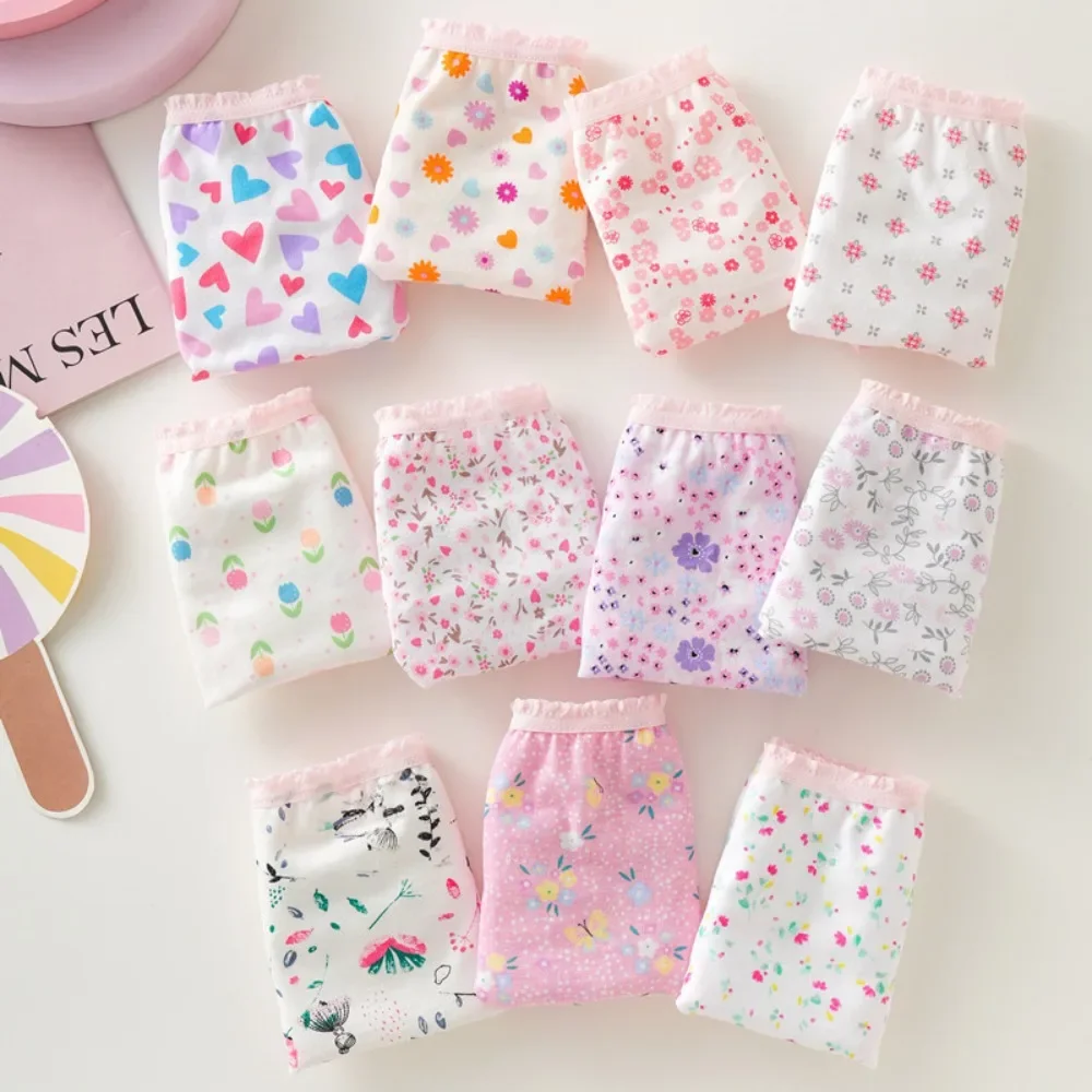 6PCS/Lot Kids Underwear Baby Girls Panties Cotton Floral Print Toddlers Shorts Briefs Cute Kid Panties Children's Underpants