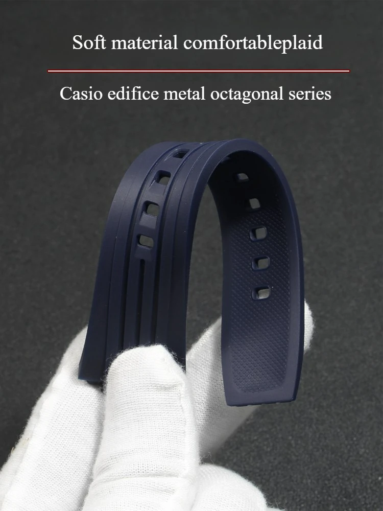 Suitable for Edifice Metal Octagonal Series ECB-10YPB ECB-950 Silicone Strap Men