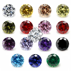 5A Round Rhinestones Diamond Glass Crystals Glitter 1~8mm Decoration Pointed Synthetic Gems Beads for Jewelry DIY Accessories
