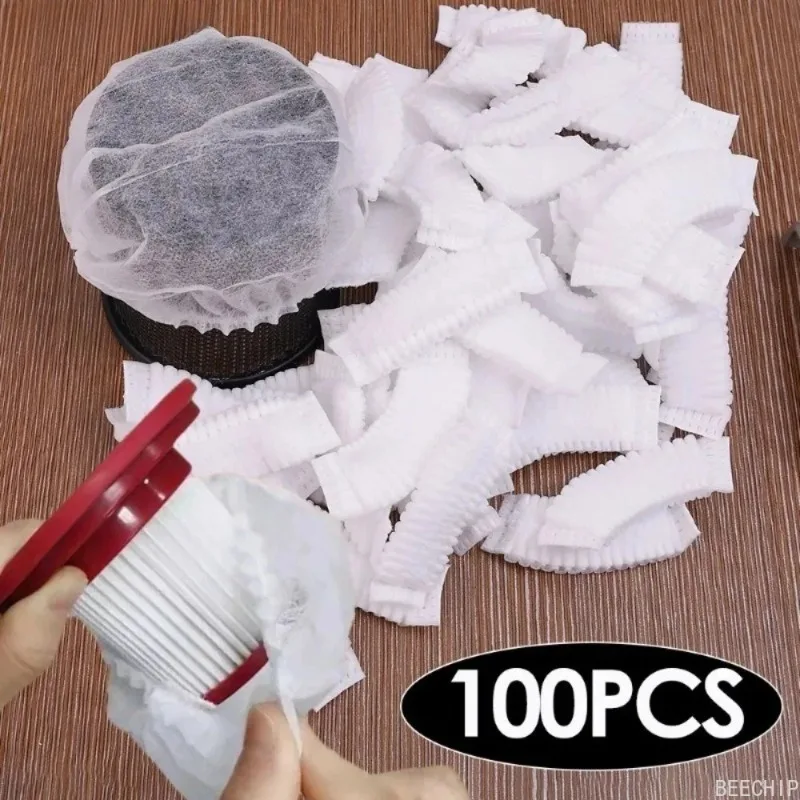 100Pcs Vacuum Cleaner Filter Mesh Protective Cover, Nonwoven Fabric Filter Mesh Spare Parts for Vacuum Cleaner