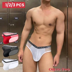 Transparent Men's Underwear Briefs Comfortable Low Wasit Ice Silk Sexy Men Panties Quick Dry Breathable antibacterial Underpants