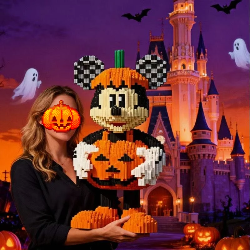 Zucca di Halloween Topolino Puzzle Ornamenti Blocchi di costruzione per bambini Giocattolo Modelli di puzzle stereoscopico 3D Giocattoli di puzzle Regali di compleanno