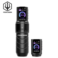 POSEIDON HM144 máquina de tatuaje 2 fuente de alimentación de tatuaje pluma de tatuaje pistola de tatuaje inalámbrica con potente Motor personalizado para tatuador