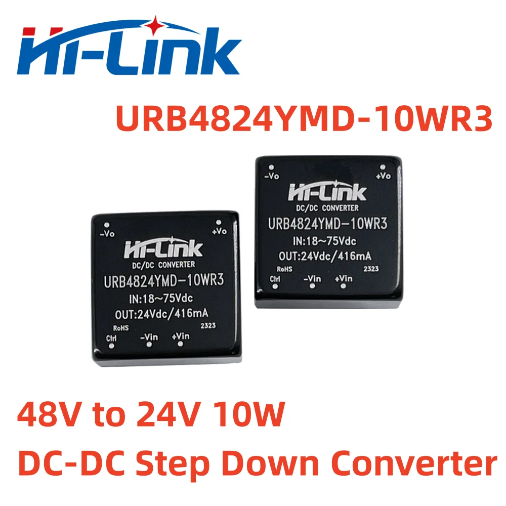 

Hi-Link 18-75Vdc 48V to 24V 10W URB4824YMD-10WR3 DC-DC Step Down Power Supply Module