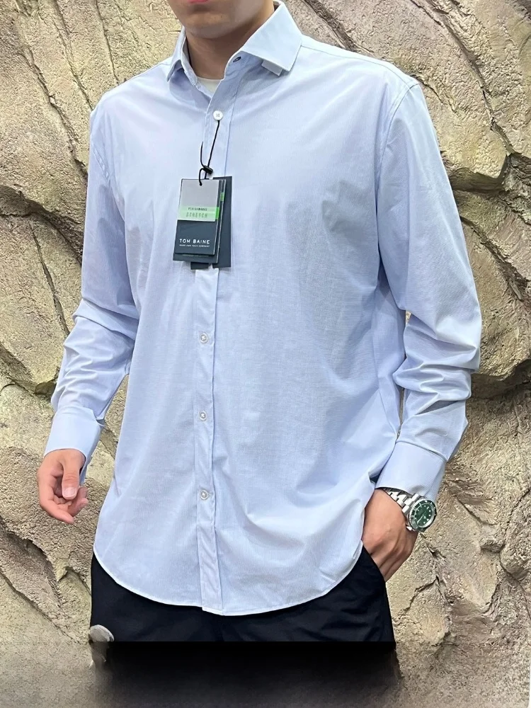

Anti-Wrinkle Breathable Long Sleeve Men's Shirt American Style Spring Season Casual Wear Comfortable Skin-Friendly Nylon Mate...