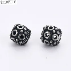 Handmade 925 Silver Beads Vintage Style Loose Beads DIY Jewelry Findings