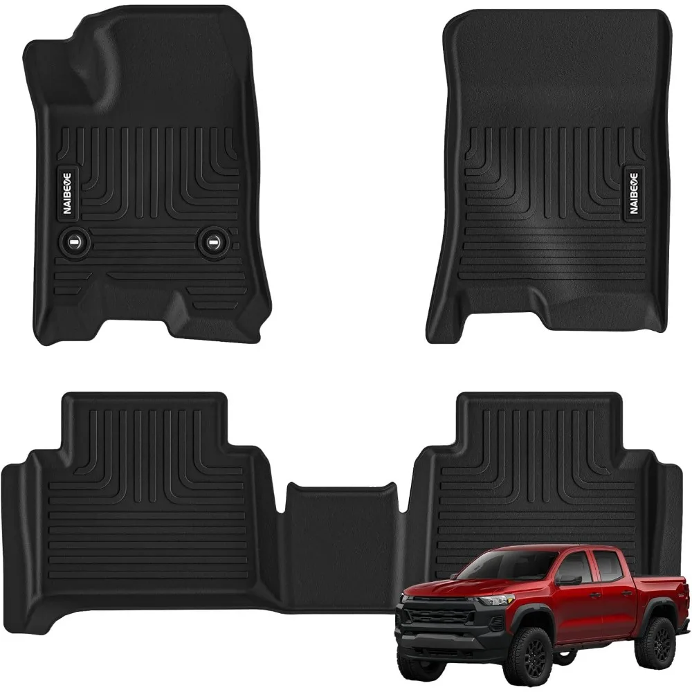 US Floor Mats for 2023 2024 Chevrolet Chevy Colorado/GMC Canyon - All Weather Custom Fit for Chevy Colorado