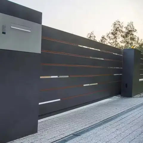 Cerca portas porta moderna casa portão deslizante mais recente portão principal projetos entrada automática de alumínio dobrável villa porta 1 conjunto