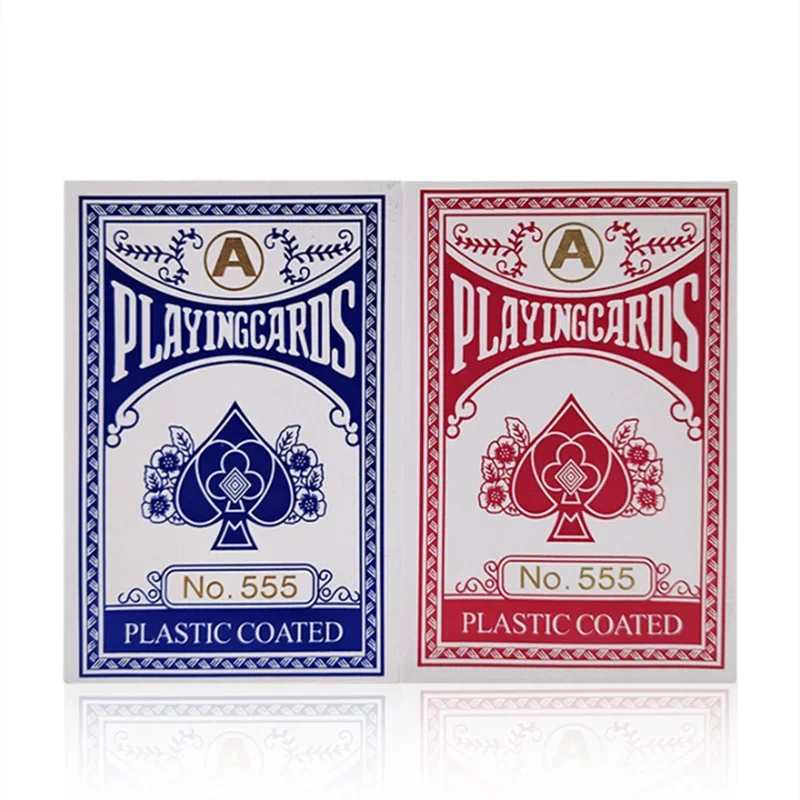 Nuovo 54 pezzi/set Grey Core Paper Poker King Deck carte da gioco Magic Tool Party Table Game rosso blu