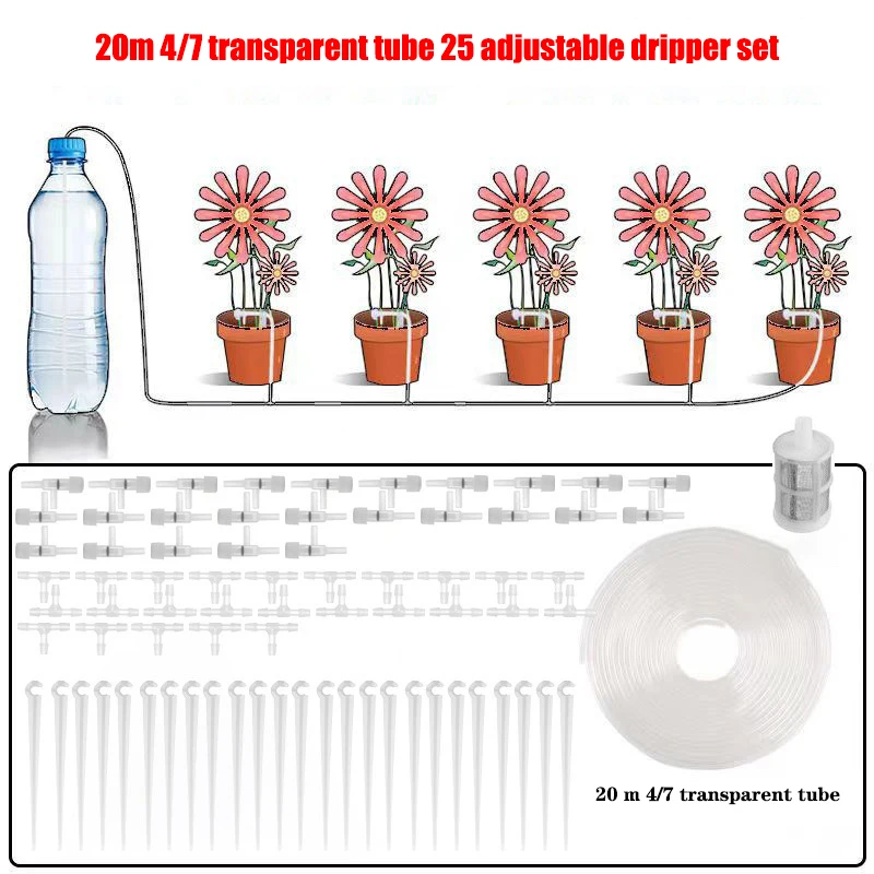 Garden Drip Irrigation Kit with Regulating valve Potted Plant Watering Device 4/7mmHose Watering Saving Micro Dripper Greenhouse