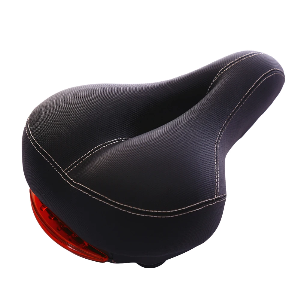 

【】Ergonomic Bike Saddle With Taillight Comfortable Dual Spring Suspension Breathable Bicycle Seat For Road Bikes