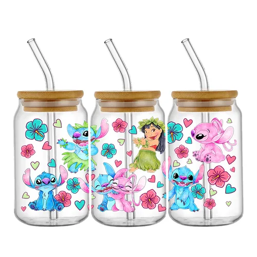 Imagen 2 del producto Calcomanía de varios dibujos animados, pegatina de transferencia UV DTF, envoltura de vaso para vasos Libbey de 16oz, envolturas de botellas, palo de taza DIY