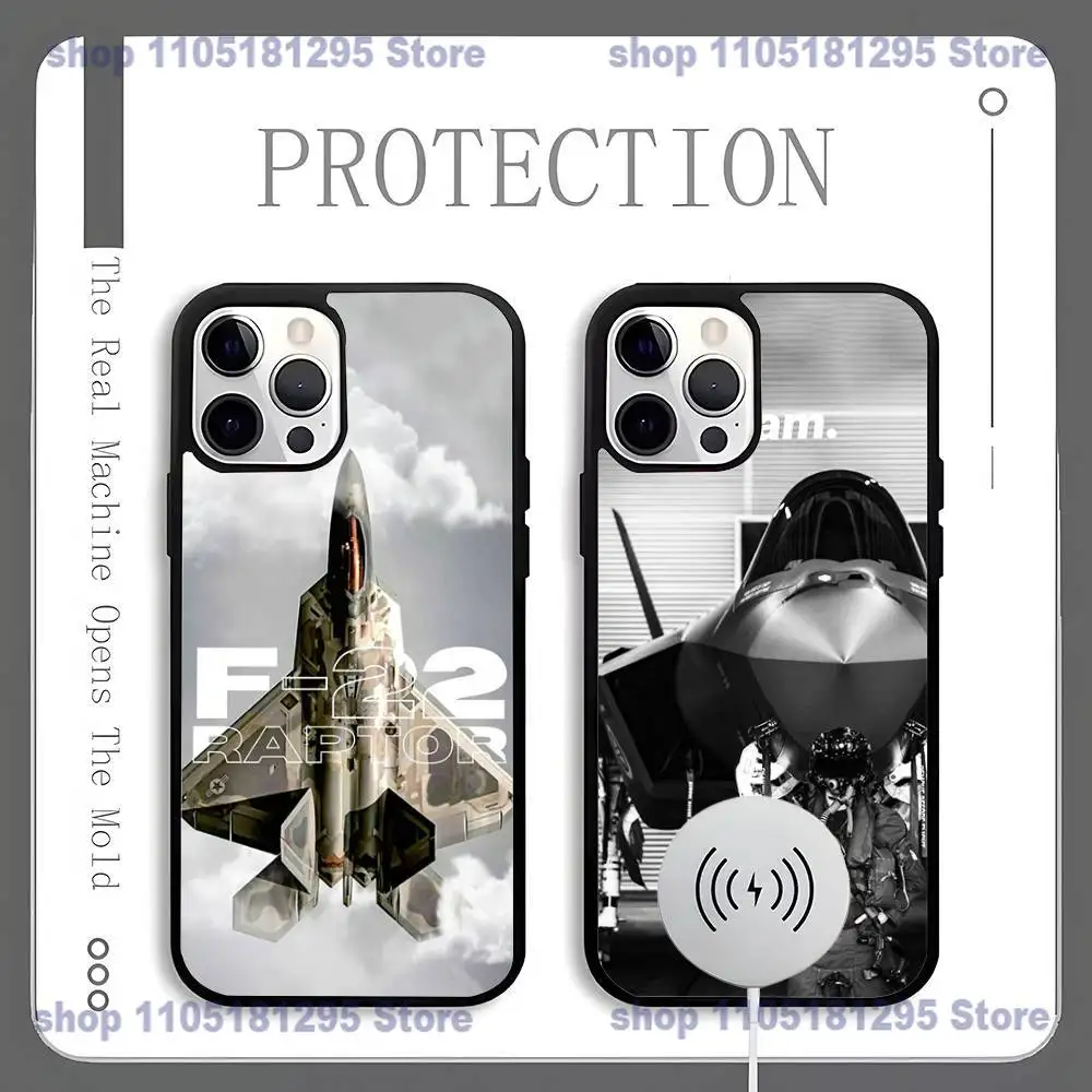 

Cool Pilot F-22 Fighter Phone Case For iPhone 17,16,15,14,13,12,11,Pro,Max,Plus,Mini,SE4,E Magnetic Magsafe Wireless Charging