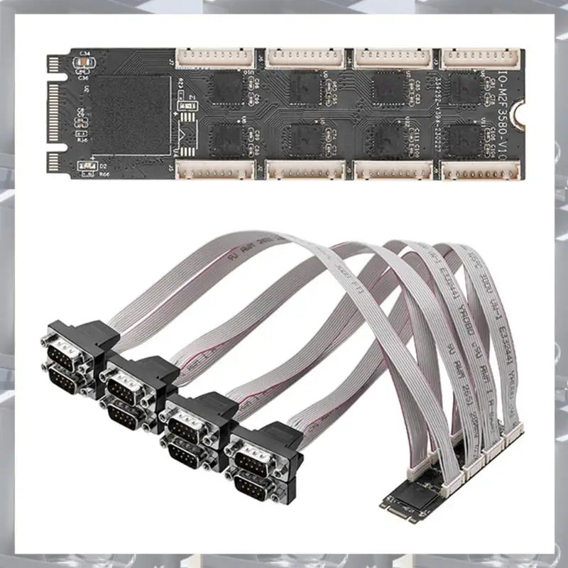M2 To 8 Port RS232 Serial Expansion Card M2 To RS232 Serial Expansion Card Riser 8 Port RS232 Serial Expansion Adapter