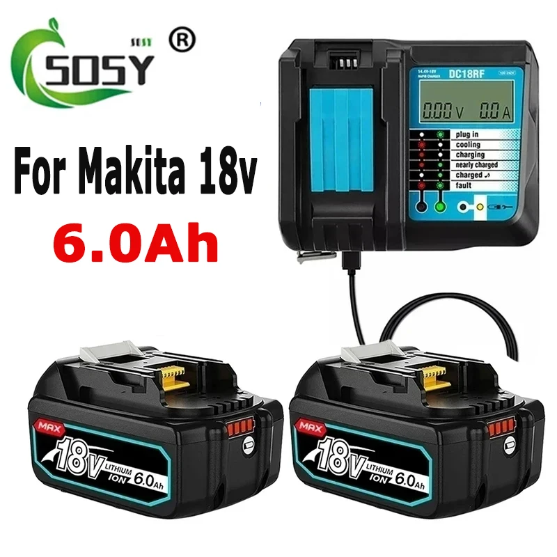 

The 6.0Ah BL1860 that replaces Makita 18V lithium ion battery is compatible with Makita 18V BL1850 1840 1830 cordless power tool