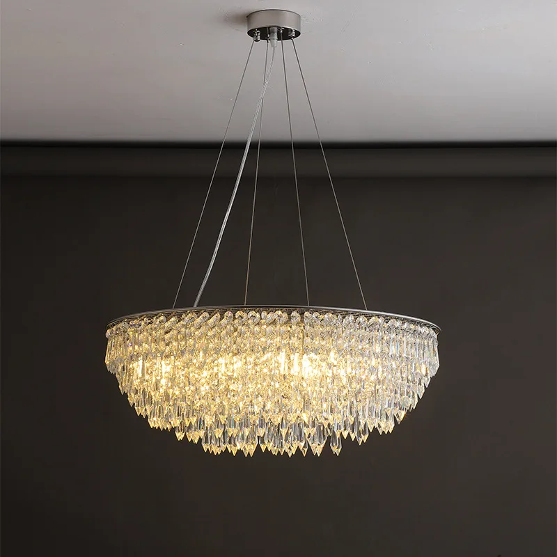 

Light luxury personalized bedroom crystal lamp living room chandelier simple creative dining room aisle