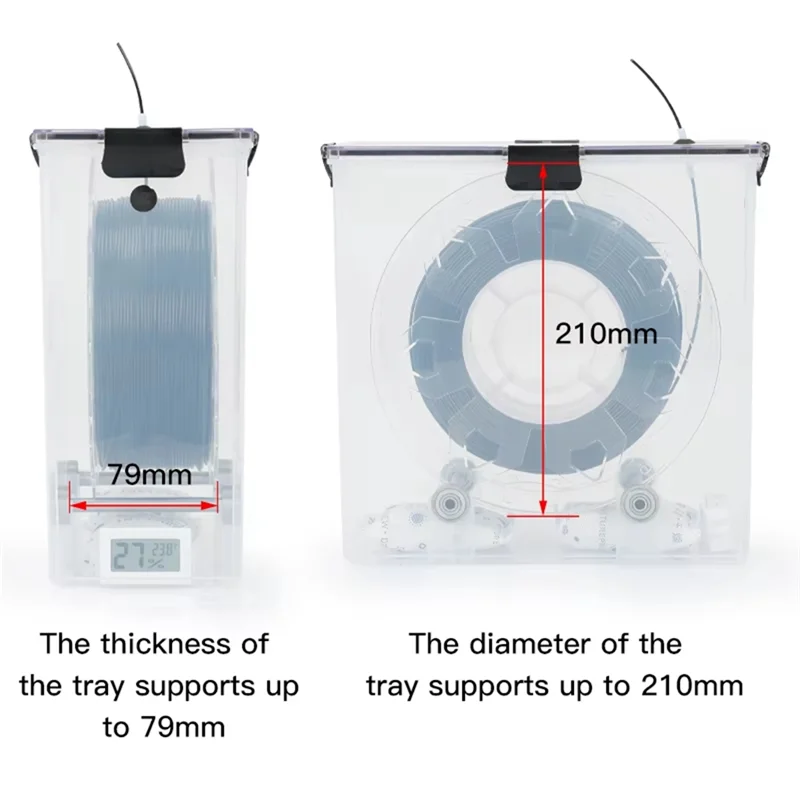 

A47F-2Pcs 3D Printer Filament Dryer Box Airtight And Moisture-Resistant Real-Time Monitoring For 3D Printer PLA ABS Filaments