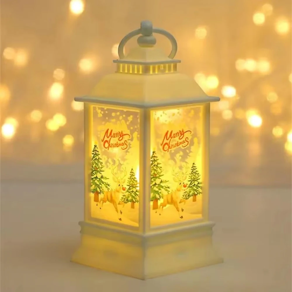 New Christmas Wind Lamp Candle Table Lamp Small Night Lamp Elderly Snowman Christmas Decoration Small Night Lamp Desktop Decorat