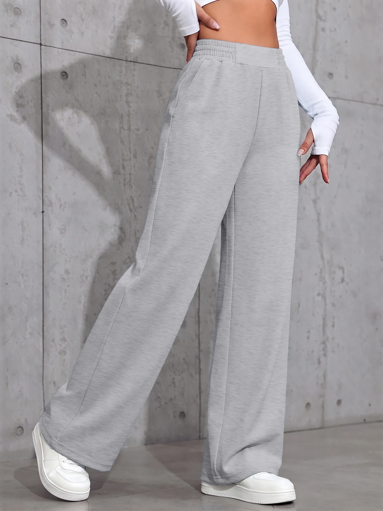 Timeless Draping Wide‑Leg Bottoms, High‑Stretch Waist for Spring‑Autumn Core Wardrobe