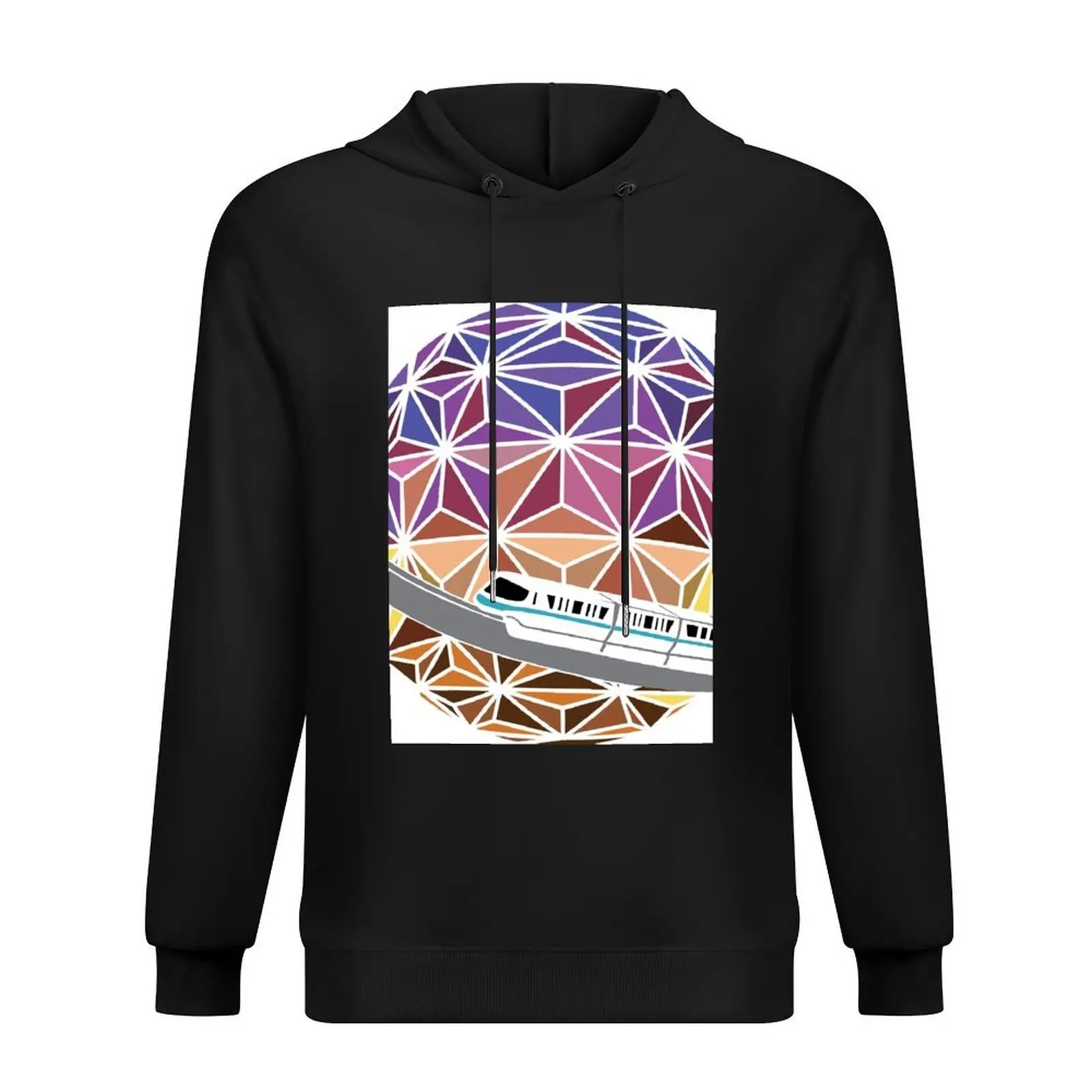 

Spaceship Saturn With Teal Monorail Hoodie men's clothes anime clothes clothes for men men hoodies for men