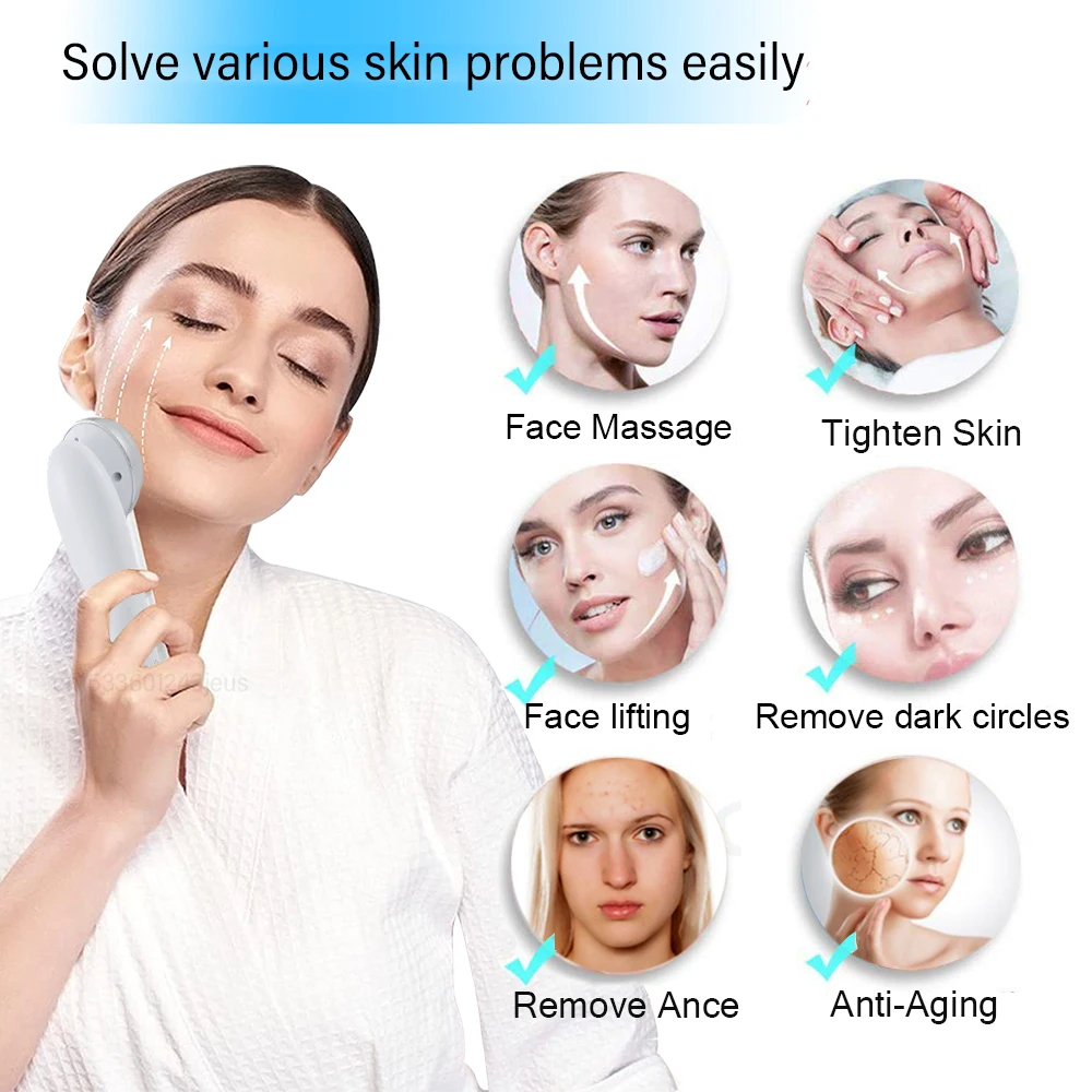 Facial Massager EMS Facial Microcurrent LED Light Therapy Skin Tightening Device Anti-aging Facial Massager Face Lifting Machine