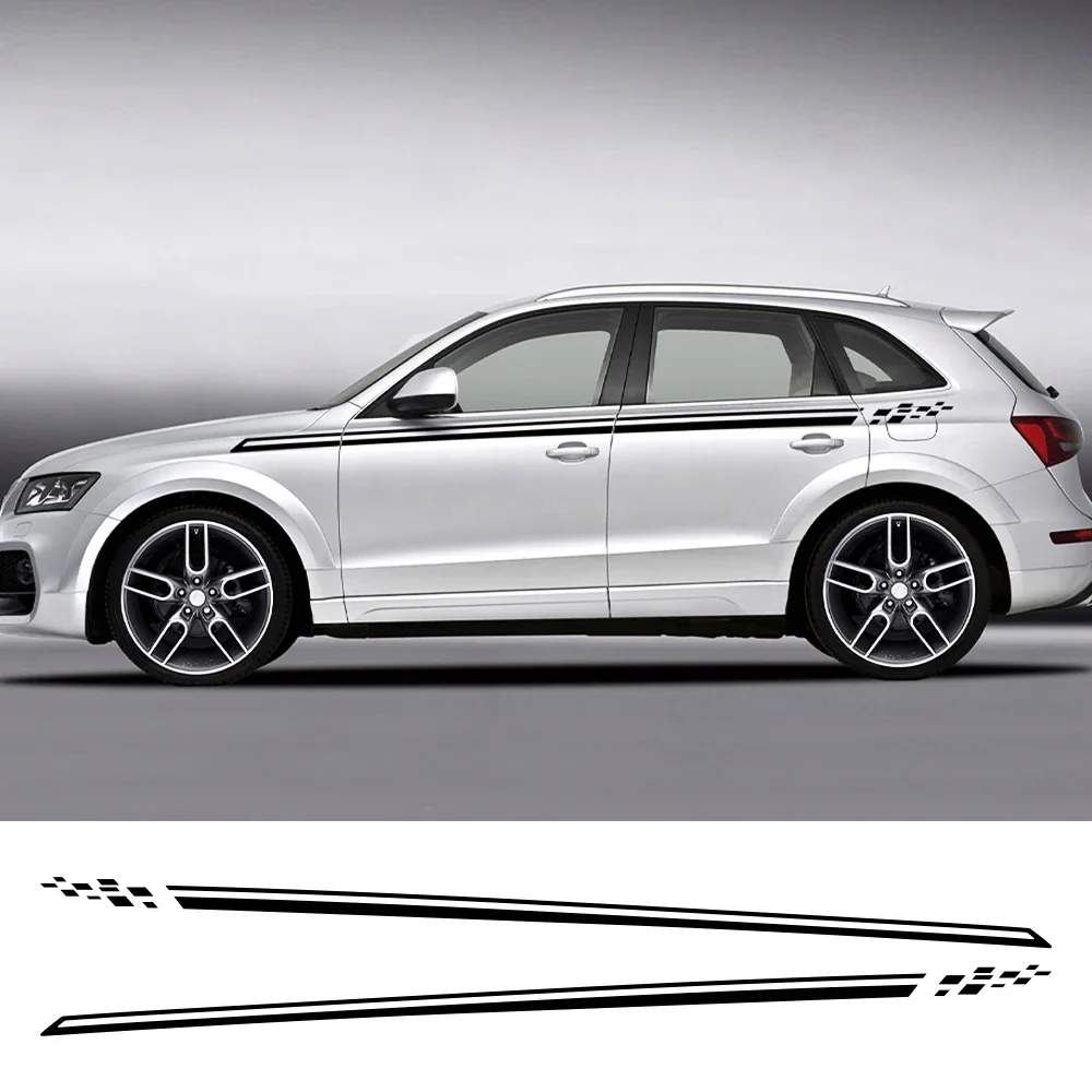 

Car Side Body Sticker Trims Stripes Vinyl Decal Auto Exterior Accessories For Audi Q5 FY B9 8R B8 SQ5 80A Quattro TFSI TDI 2018