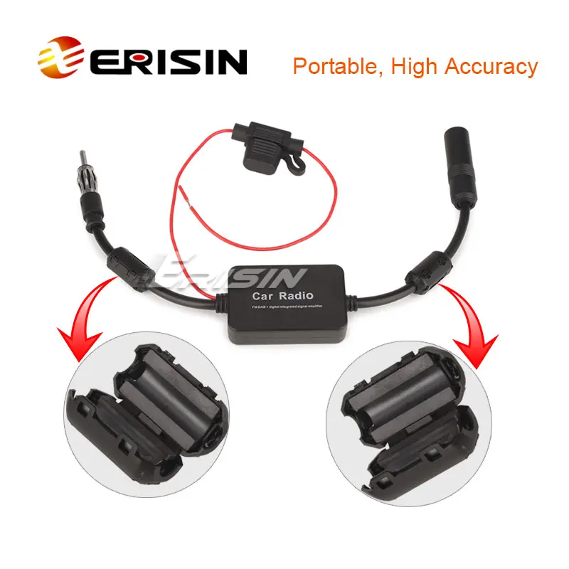 Erisin ES162 FM/AM مكبر صوت أحادي مضاد للتدخل راديو السيارة هوائي العالمي راديو الداعم Din نوع #2