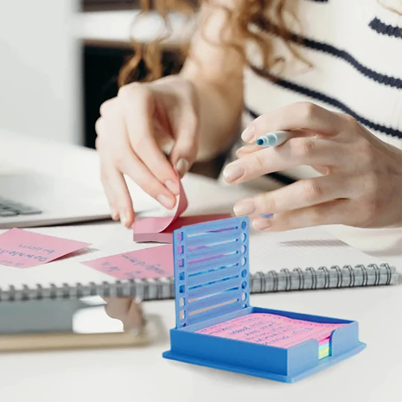 Sticky Pads Organizer Pad Holder Sticky Note Organizer With Stencil Daily Planner To-Do List Holder For Students Teachers