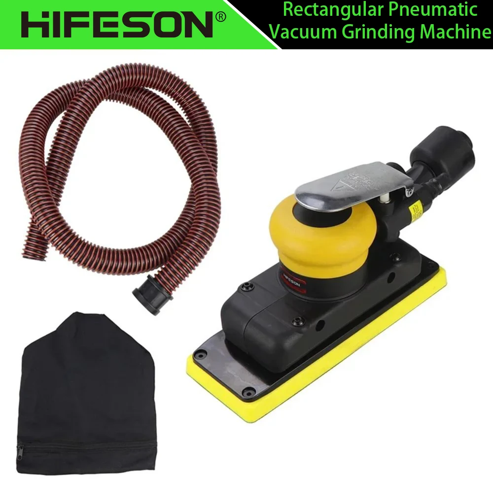 HIFESON 98A 70x198mm Air Sander Pneumatic Orbital Sander Polishing Vacuum Rectangular Sanding Machine For Metal Car Polishing