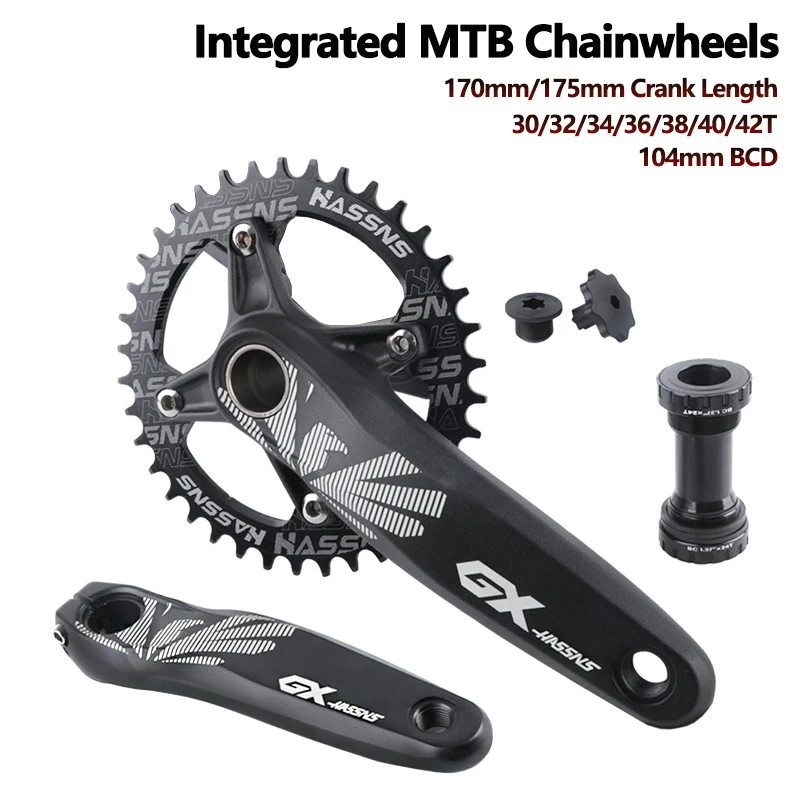 

Alloy Integrated Mountain Bike Chainwheels with 170/175mm Bicycle Crank MTB Cranksets 30/32/34/36/38/40T