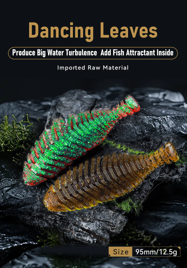 Kingdom Soft Lure 3 teile/beutel 95mm 12,5g PVC Soft Shad Köder Geruch Zugefügt Fett Künstliche T Schwanz VIBE Swimbait für Hecht Bass Angeln – Detail 1