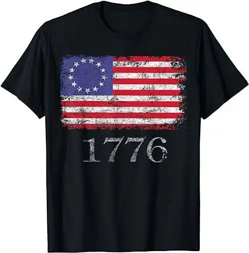 4Th Of July T Shirt American Flag Betsy Ross 1776 Sweat 15964