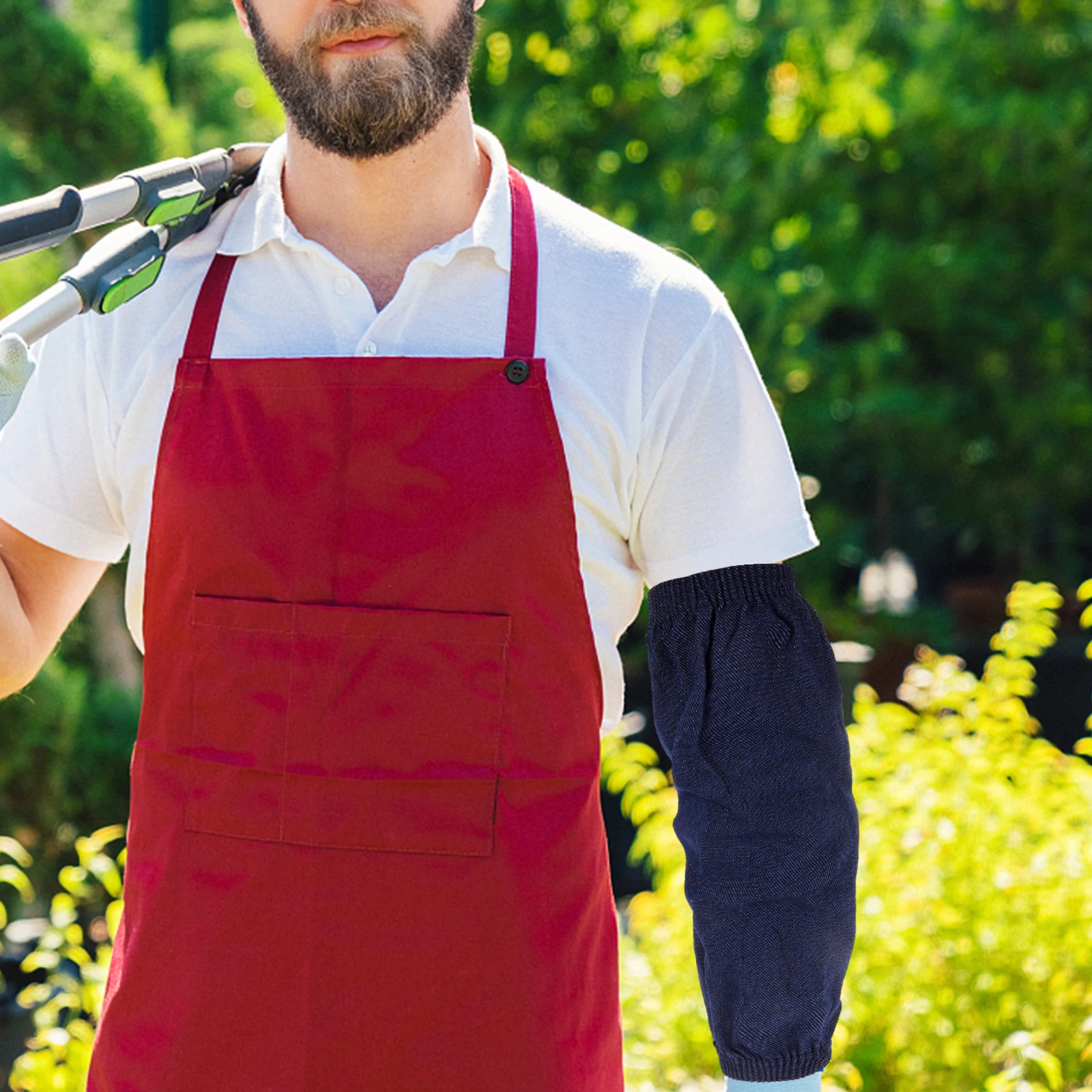 

2pcs Labor Protection Sleeves Denim Work Arm Covers Long Wear Resistant Unisex Sleeve For Kitchen Garden Housework