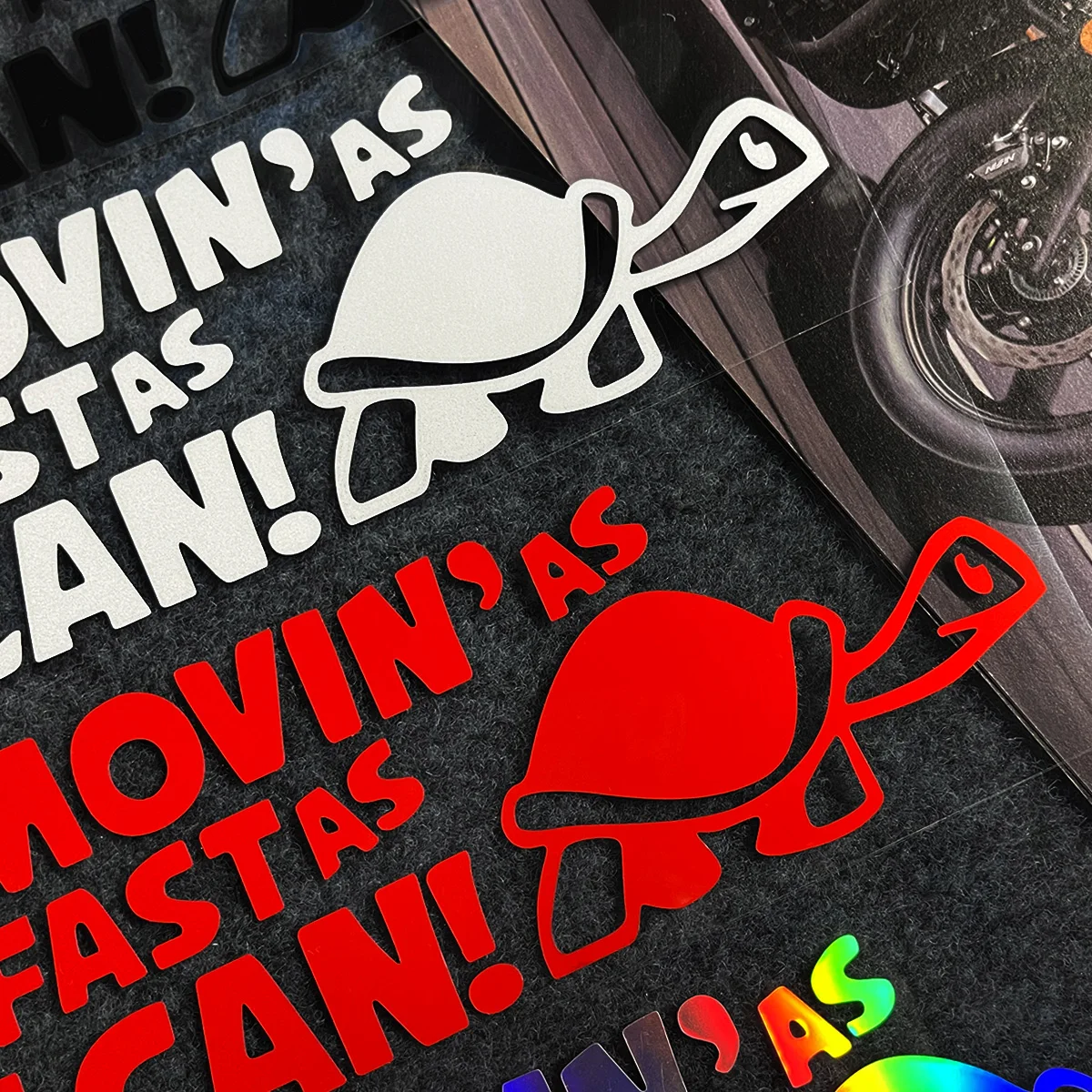 1pc Moving as fast as I can Car Stickers  Turtle Decor Decals for Motorhome Caravan Camper Auto Tuning Accessories Vinyl Cover