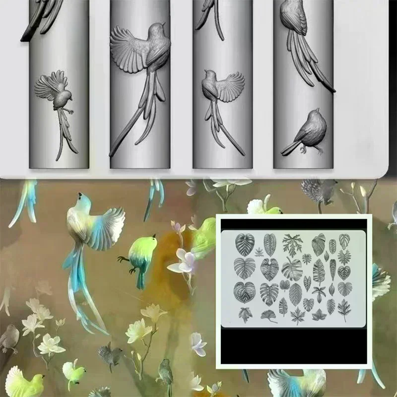 

Силиконовая форма для дизайна ногтей, лента с бантом, балетки, инструмент для дизайна листьев и птиц, DIY прозрачный шаблон для резьбы для украшения маникюра