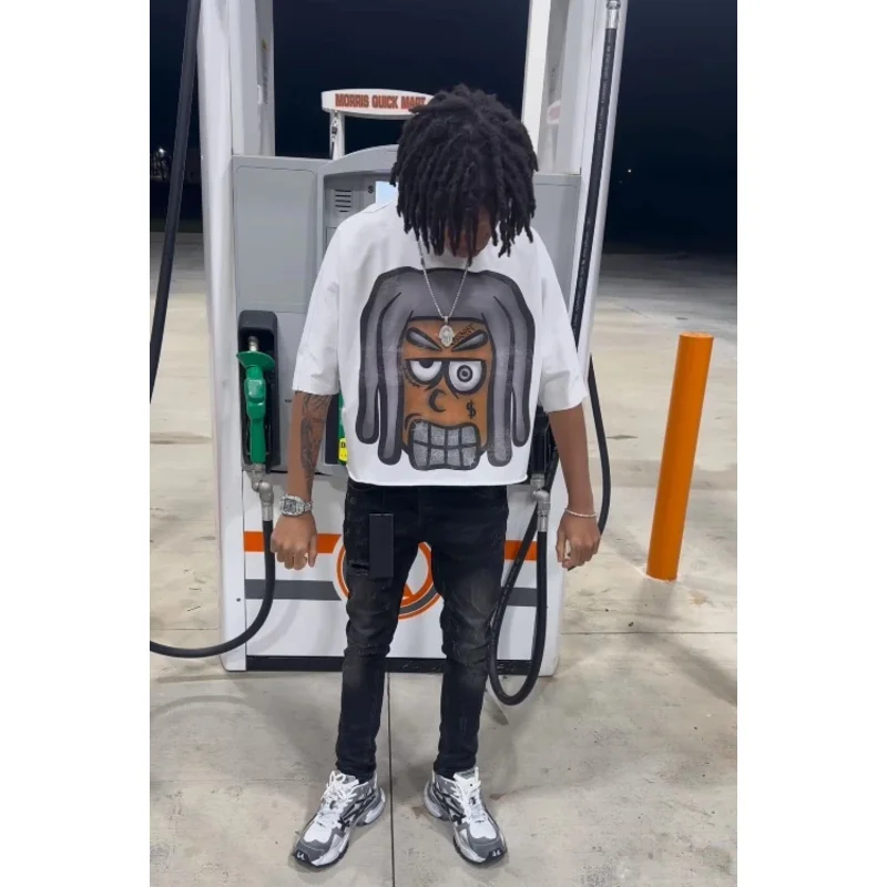 

Bear House Anime C Streetwear T Shirt Harajuku Oversized Cartoon Head Print Short Sleeve Mens Womens Hip Hop Fashion Rou ZoZ*1h9