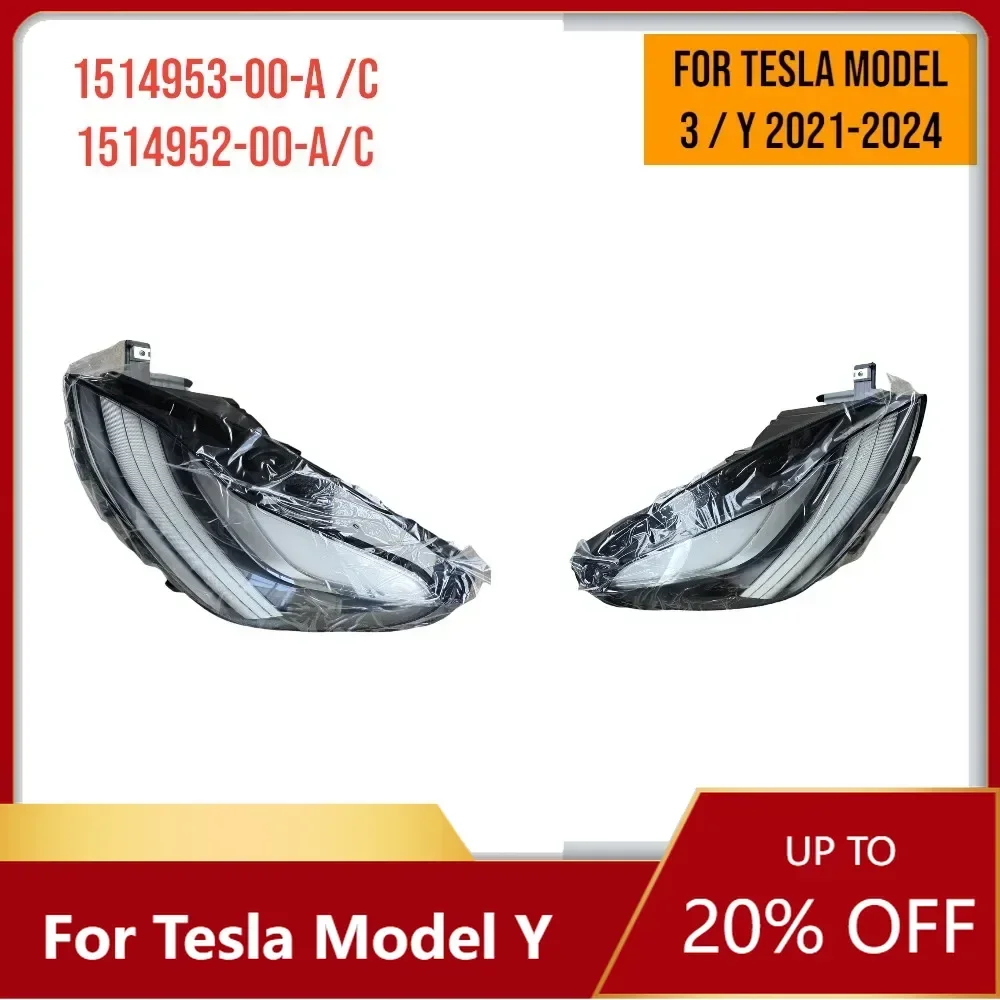 

New！ For Tesla Model Y Left and Right Headlights Front Lights 1514952-00-C 1514953-00-C 1514952 1514953 OEM Parts High Quali