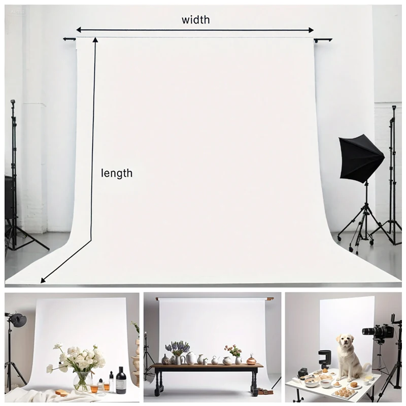 Solid White Vinyl Material Professional Photography Backdrop Studio Shooting Live Birthday Party Wedding Event Photo Background