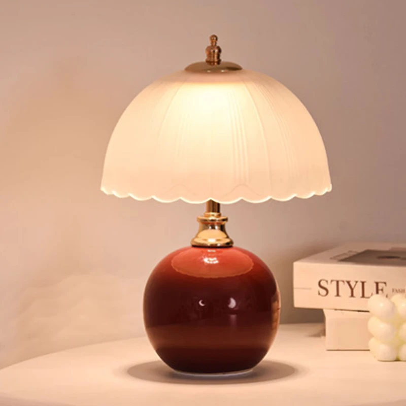 

Cream Feng Shui Mother Desk Lamp Bedroom Bedside Table Light Luxury Premium Atmosphere Lighting Nightlight