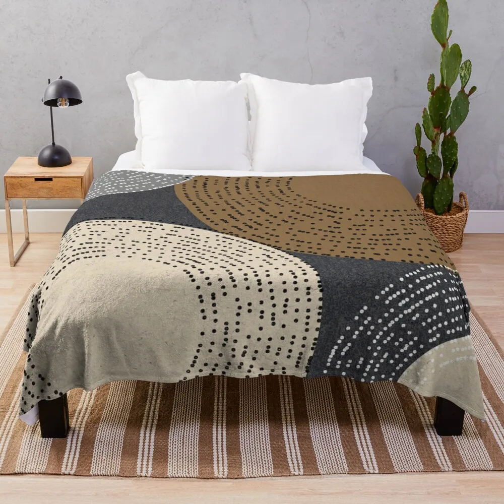 

Minimalist Brown Circles Throw Blanket Retros Loose Blankets
