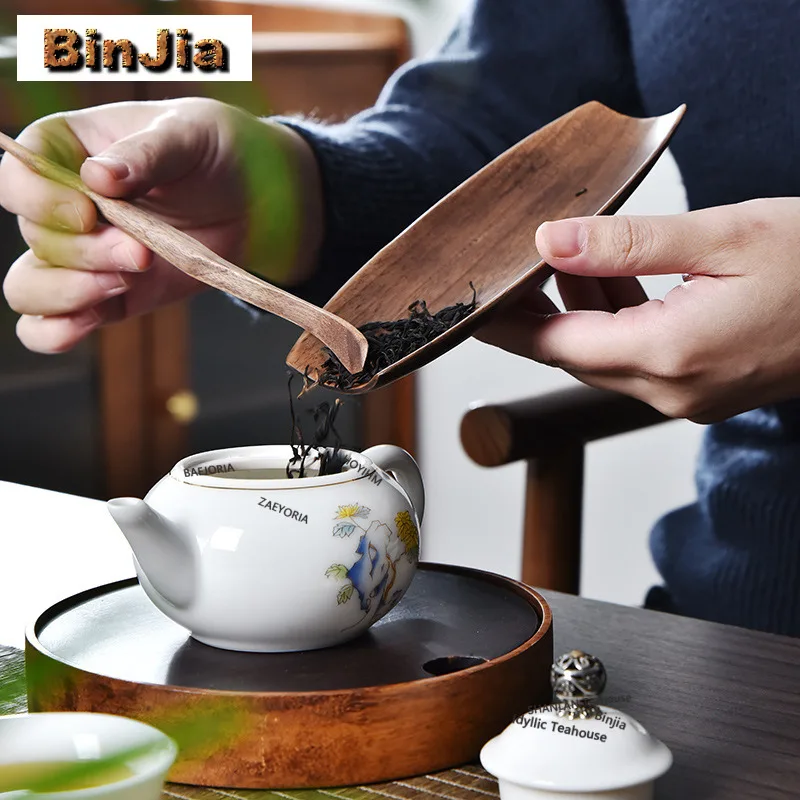 Wooden Tea Scoop Luxury Tea Infuser Spoons Chahe Shovel Household Appreciation Ladle Tea Items Accessories Collection Craft