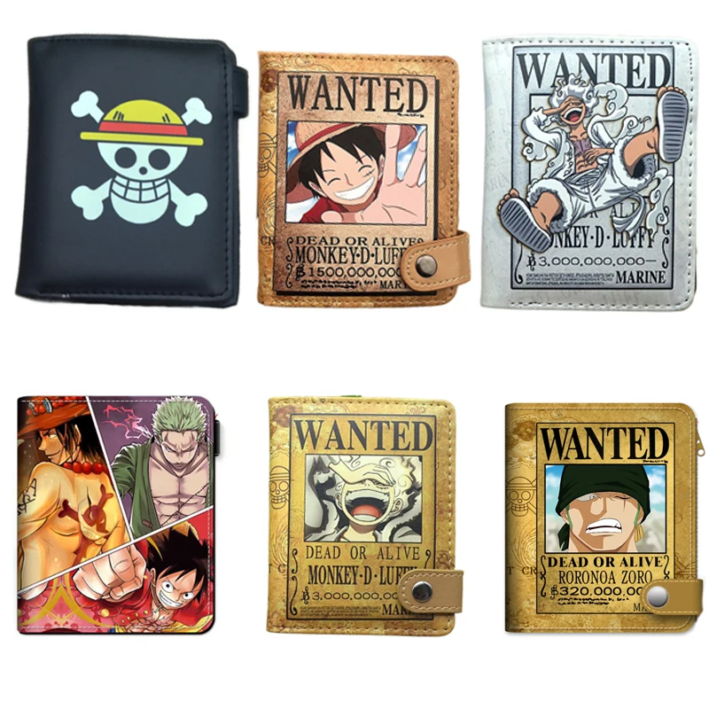 Ein Stück Ruffy Münz geldbörse Anime Männer Pu Leder Geschäfts geld Kredit ausweis Inhaber Cartoon Junge Münz tasche große Kapazität Brieftasche